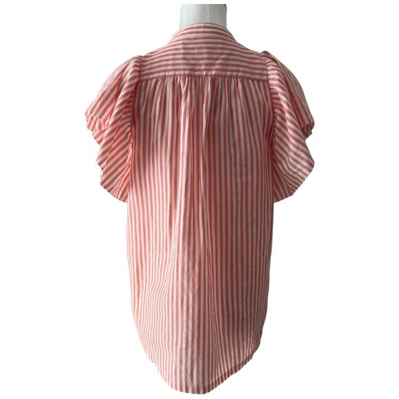Birds Of Paradis by Trovata Brett Striped Short Sleeve Bohemian Blouse Size XS - Picture 8 of 10